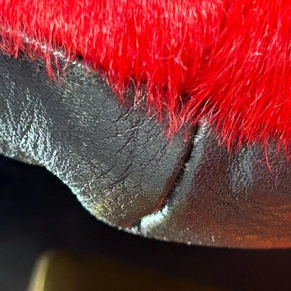 Leatherneck USA Black & Red Animal Print Calf Hair Shoulder Bag Approx. 12 x 11 - Picture 14 of 15